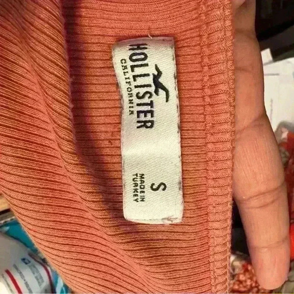 Hollister Ribbed Seamless Fabric Long Sleeve Tops Tie Front Size Small H09 - Picture 3 of 4